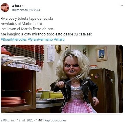 Memes de Marcos Ginocchio y Julieta Poggio al aparecer en la tapa de Caras