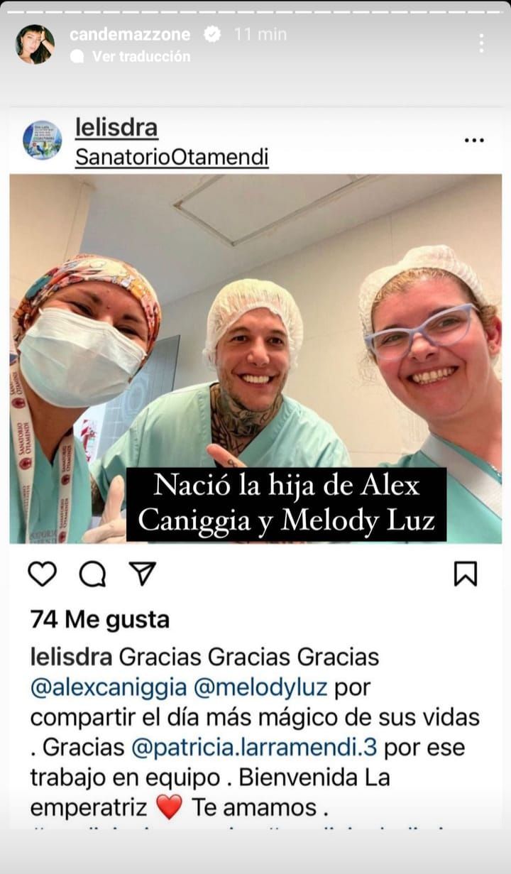 Alex Caniggia y Melody Luz recibieron a su primera hija