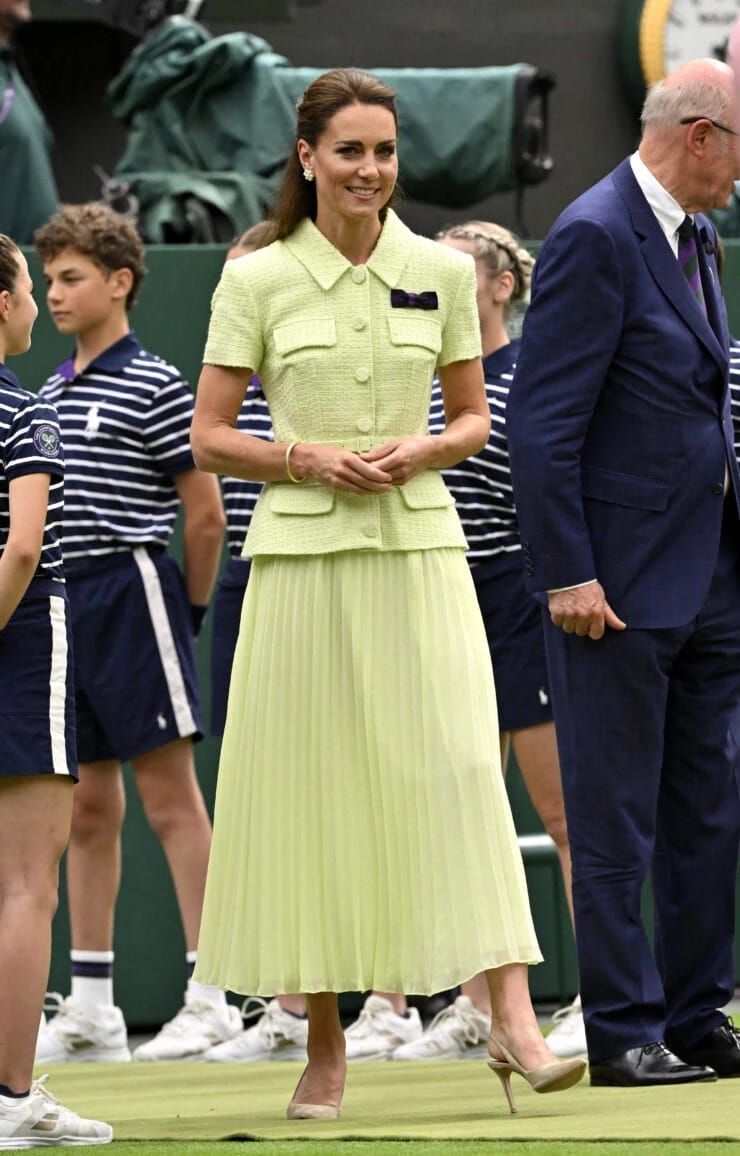 El look verde lima de Kate Middeton en Wimbledon