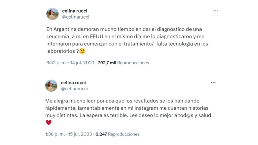 Celina Rucci sobre salud en Argentina
