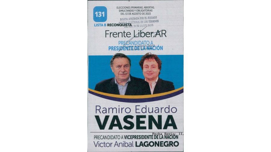 Boleta de Frente Liber.AR - Vasena
