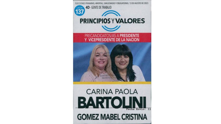 Boleta de Principios y Valores - Bartolini