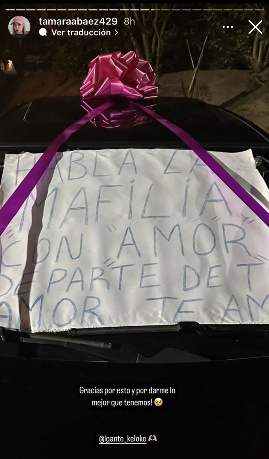 El regalo de L-Gante a Tamara Báez