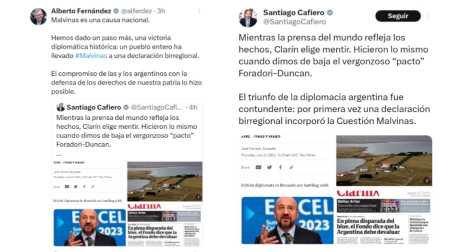 Tweets de Santiago Cafiero