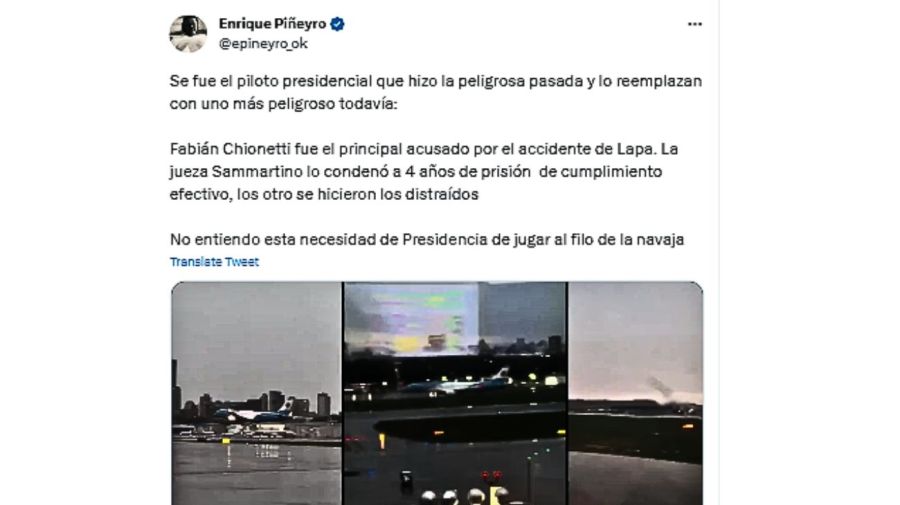 Tuit de Enrique Piñeyro 20230722
