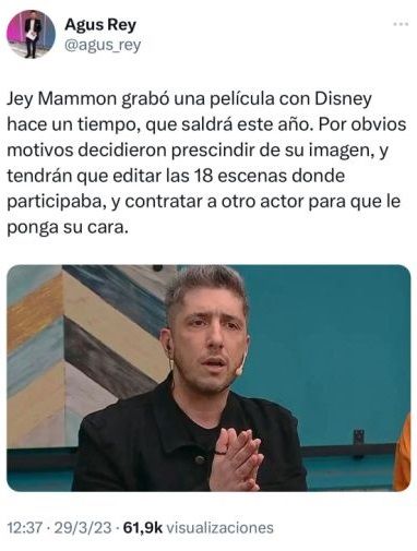 Jey Mammón fue desvinculado de una película tras el escándalo con Lucas Benvenuto