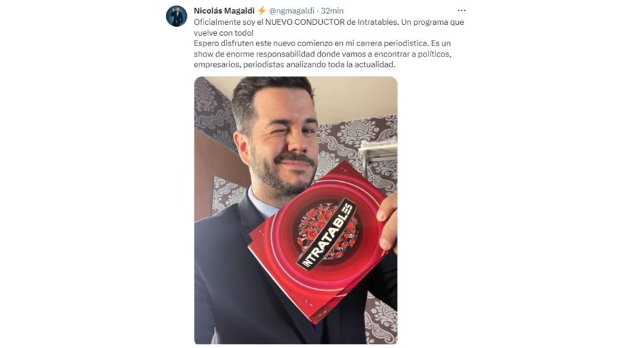 Nicolás Magaldi conducirá Intratables