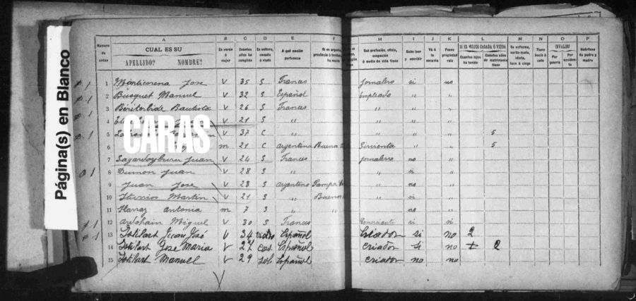 Pampita - Censo de 1895 - Miguel Ardohain