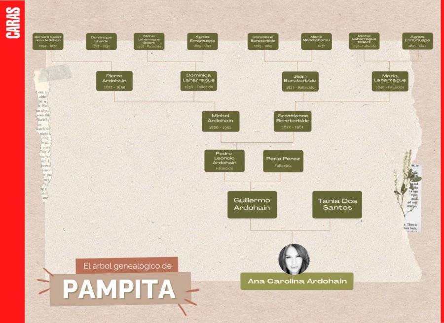 El árbol genealógico de Pampita