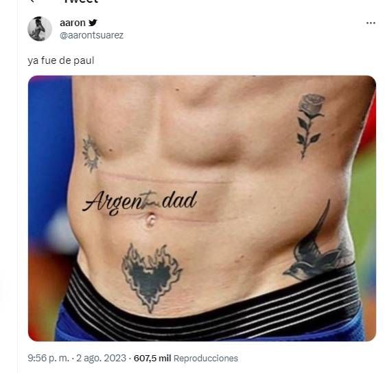 Los memes sobre el tatuaje de Rodrigo de Paul