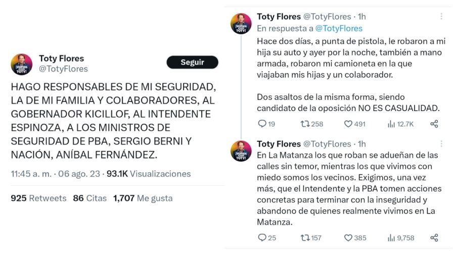 Denuncia de Toty Flores