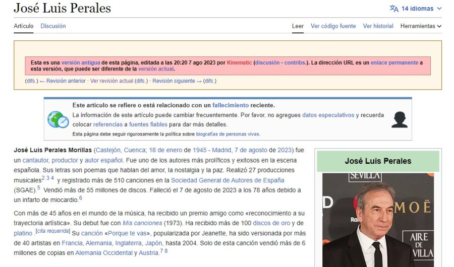 Fake news José Luis Perales