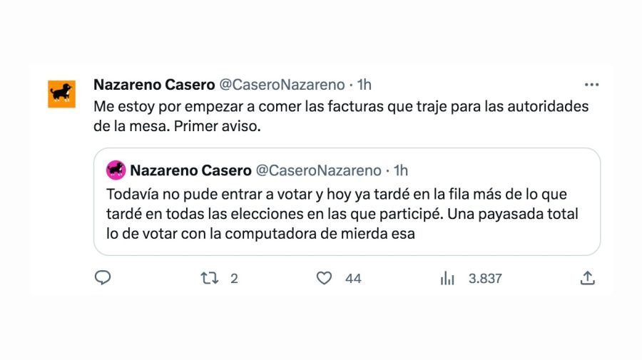 Nazareno Casero disparó contra el voto electrónico en las PASO 2023: 