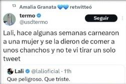 Tweet Amalia Granata y pampito