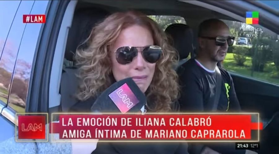 Iliana Calabró en la despedida de Mariano Caprarola
