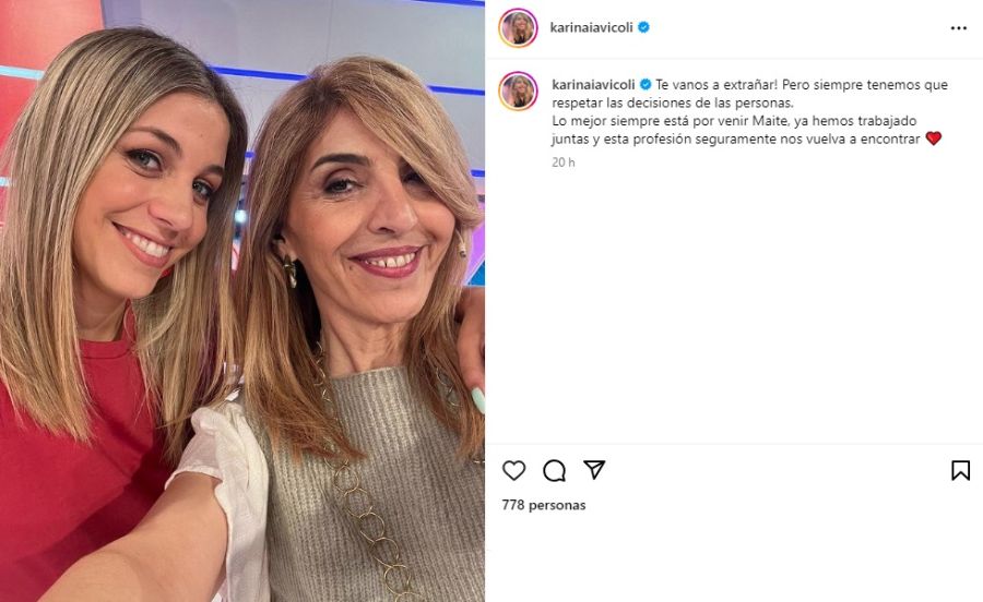 Karina Iavícoli se despidió de Maite Peñoñori