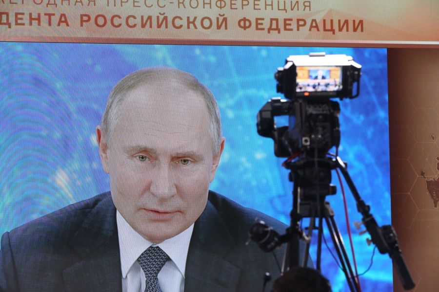 Russia's President Vladimir Putin Delivers Annual News Conference