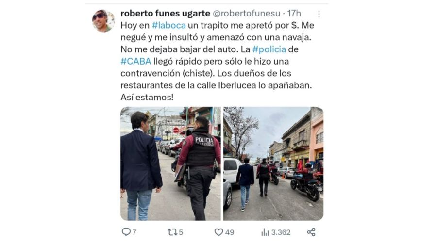 Robertito Funes Ugarte amenazado por un trapito