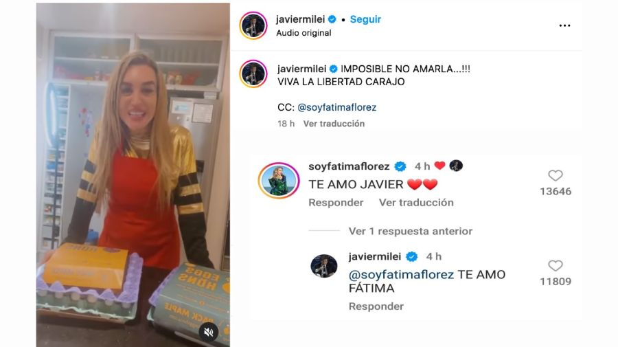 El desopilante video con el que Javier Milei expuso sus sentimientos hacia Fátima Florez: 