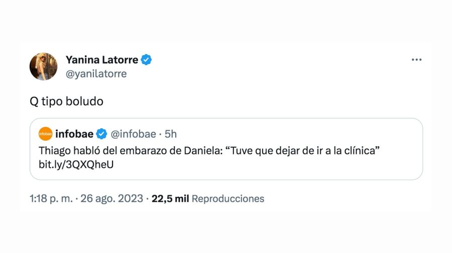 Yanina Latorre destrozó a Thiago Medina por sus primeros dichos sobre el embarazo de Daniela Celis: 