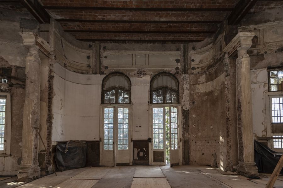 Obras de restauración de la Sala Castagnino del Palais de Glace