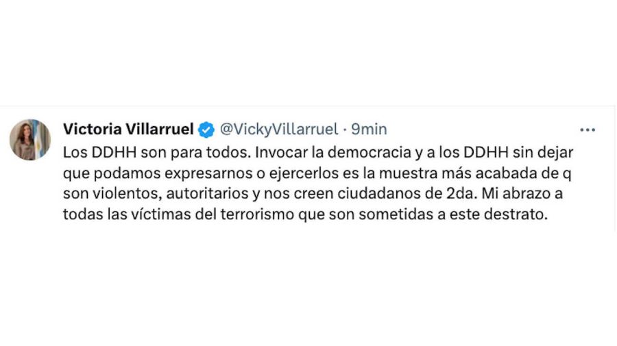 Victoria Villarruel Tweet 20230904