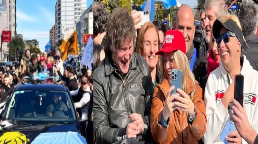Javier Milei relanzó su campaña electoral con una caravana en compañía de El Dipy