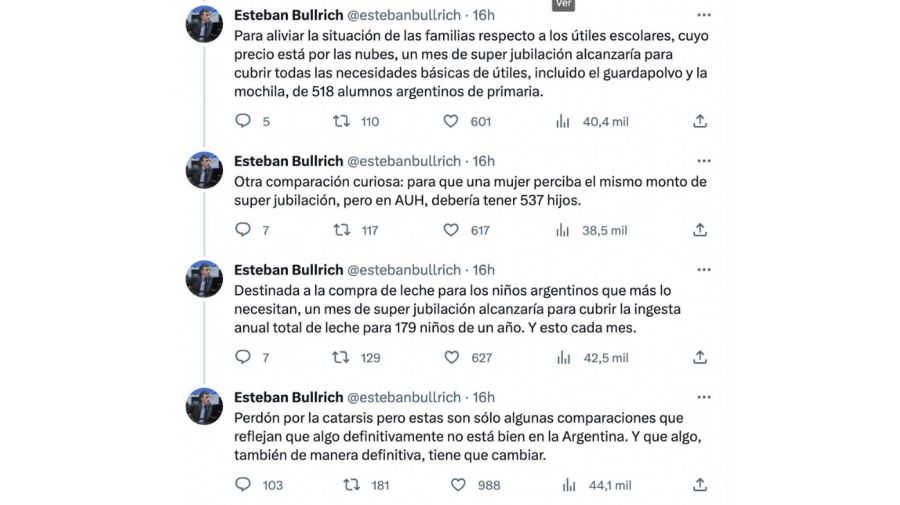 Esteban Bullrich contra la “superjubilación” de Cristina Kirchner: 