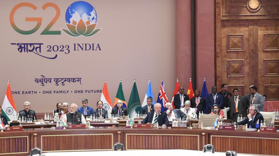 La Cumbre del G20 en India, en su primera sesión plenaria.