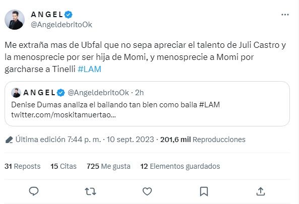 Tweet de Ángel