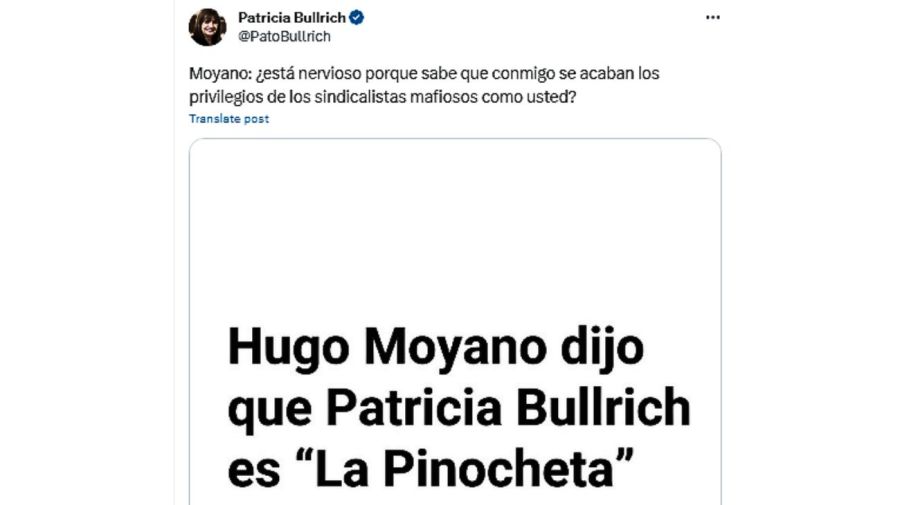 Patricia Bullrich contra Moyano 20230912