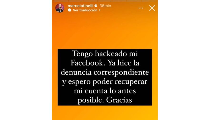 Marcelo Tinelli denunció que le hackearon su Facebook