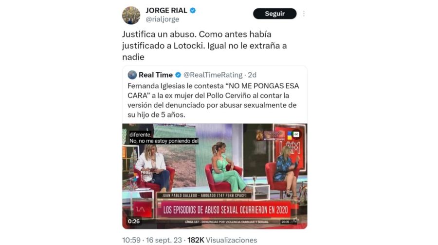 Jorge Rial contra Fernanda Iglesias