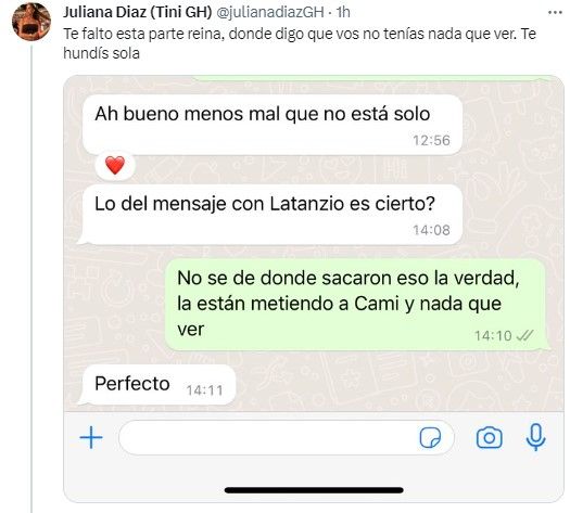 Coty Romero respondió contundentemente después de ser involucrada en la polémica entre Juliana Díaz y Camila Lattanzio