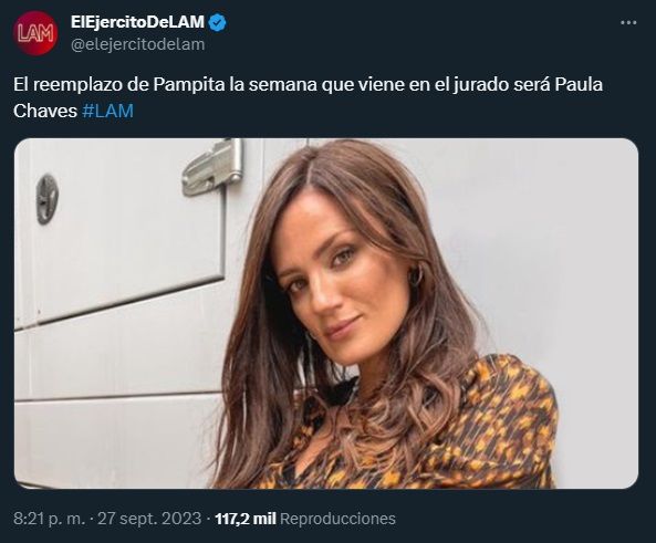 Paula Chaves reemplazará a Pampita en el jurado del Bailando 2023