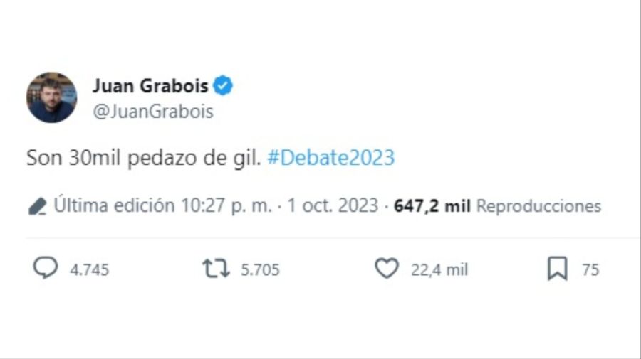 Juan Grabois tuiteó contra Milei por los desaparecidos g_20231001