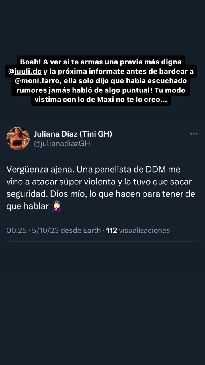 Juliana Díaz apuntó enfurecida contra Pochi de Gossipeame