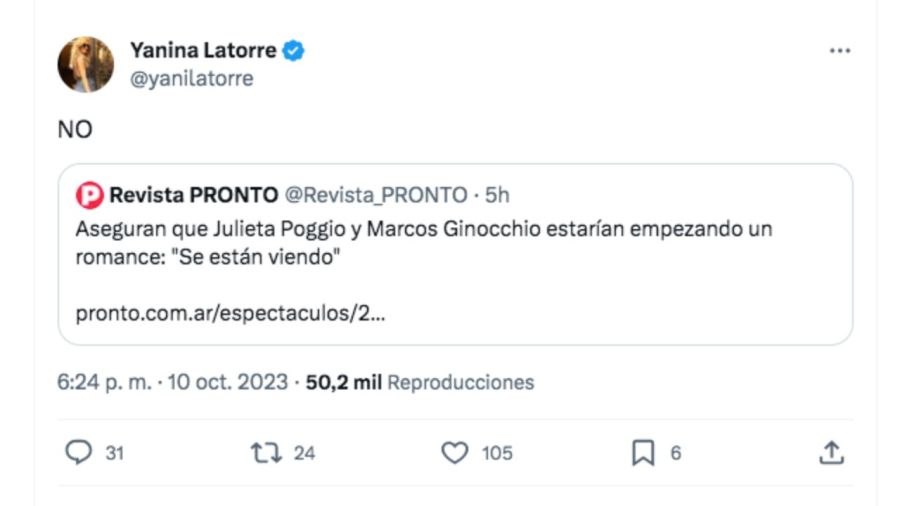 Yanina Latorre, Julieta Poggio, Marcos Ginocchio