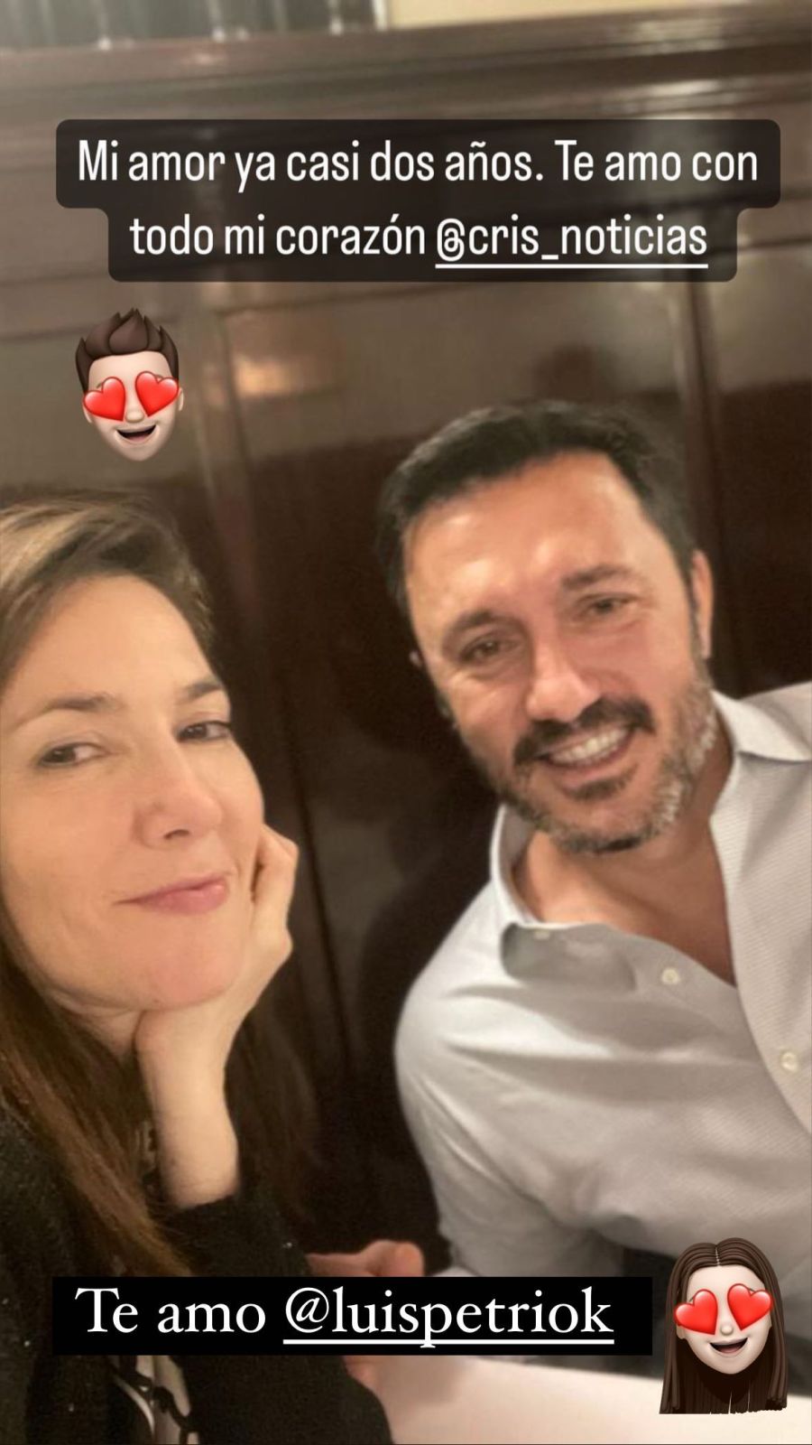 Luis Petri y Cristina Pérez reafirman su amor en medio de rumores de separación