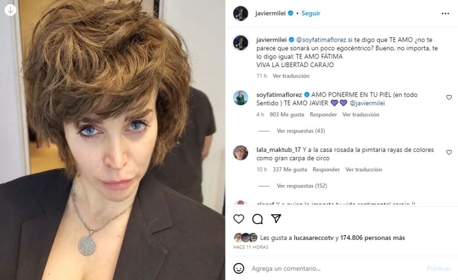 La extraña reacción de Fátima Florez ante la declaración de amor de Javier Milei