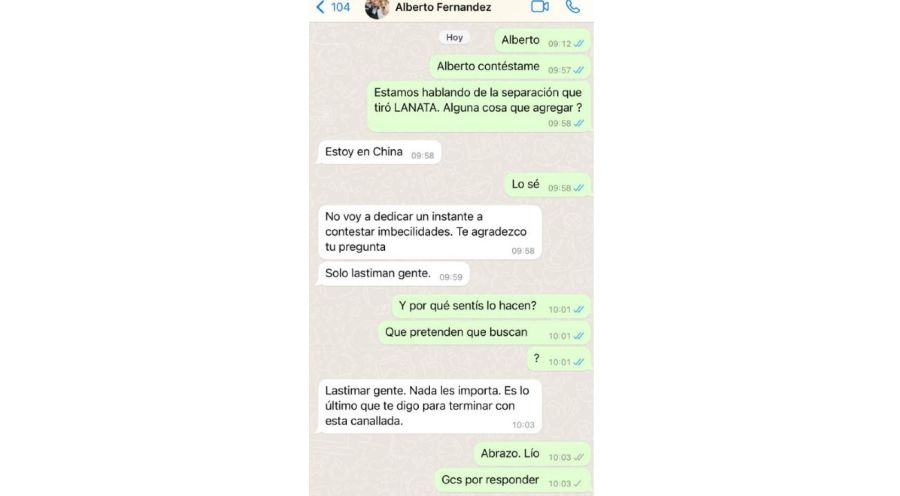 Alberto Fernandez rumores separacion Fabiola Yañez