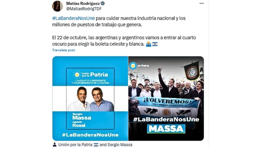 Tuits de Matías Rodríguez 20231019