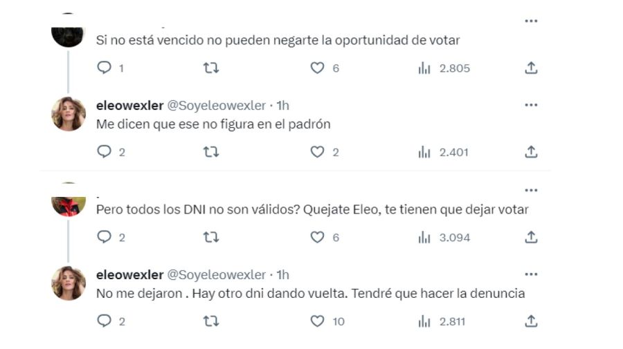 Eleonora Wexler no pudo votar