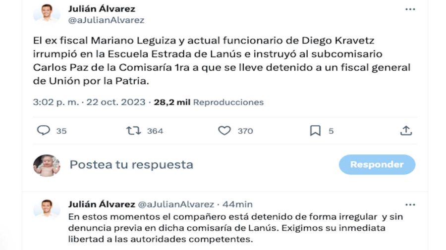 Julián Álvarez Tweet 20231022