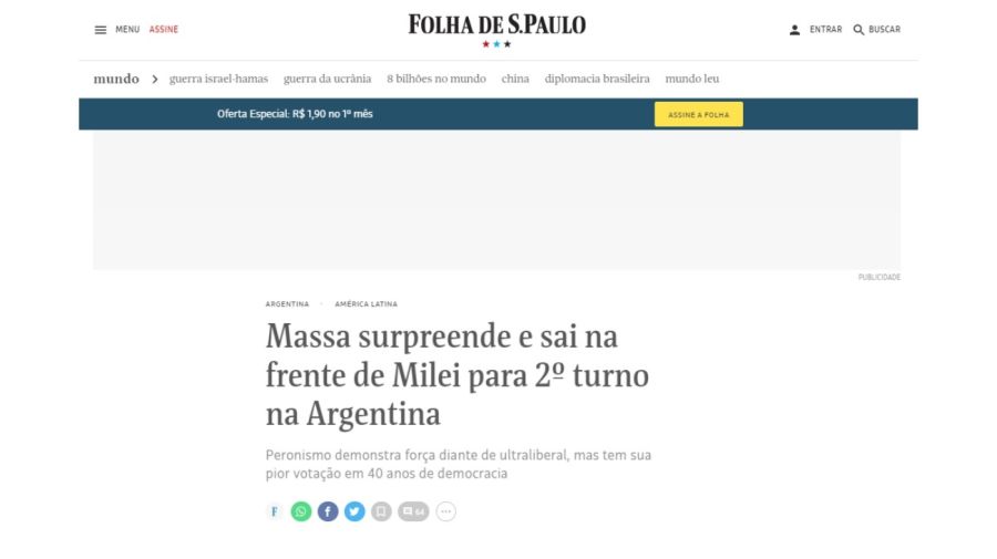 La reacción de los medios del mundo ante el triunfo de Sergio Massa sobre Javier Milei