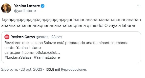 Yanina Latorre tweet