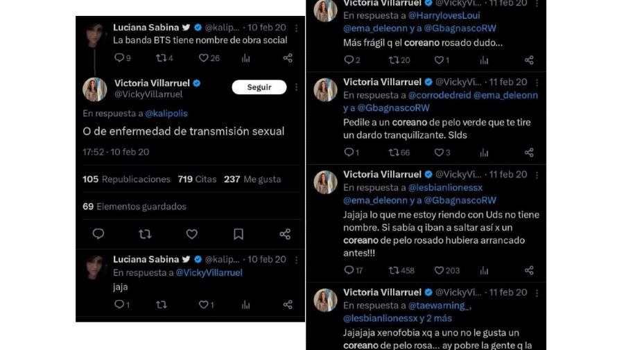Victoria Villaruel contra BTS