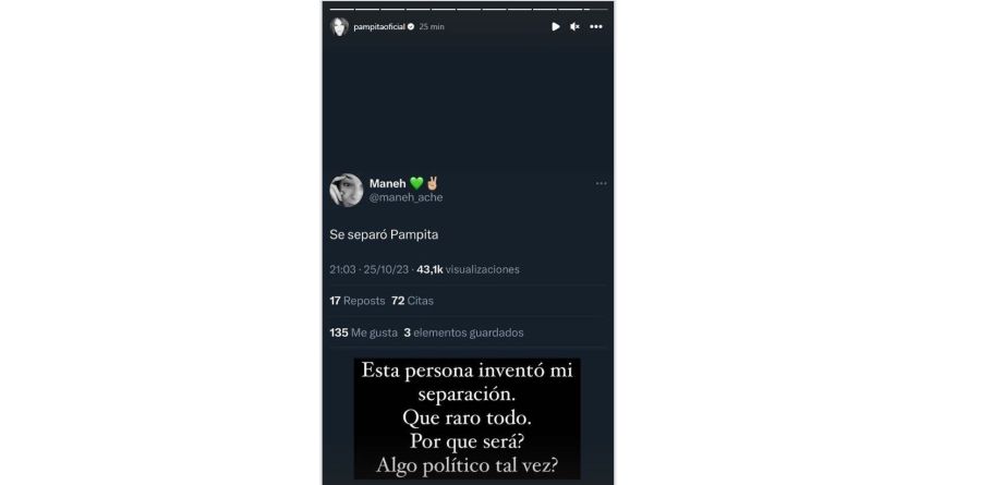 Tuit inicio rumor separacion Pampita y Roberto Garcia Moritan