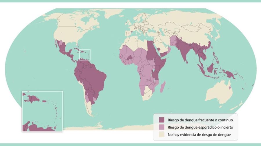 Denghe, cantidad de casos en el Mundo y en el continente americano