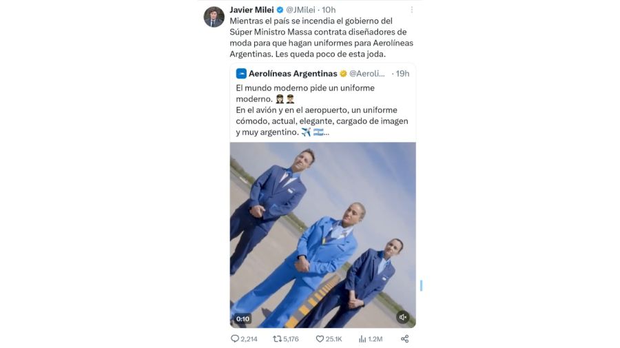 Nuevo uniforme de Aerolíneas Argentinas